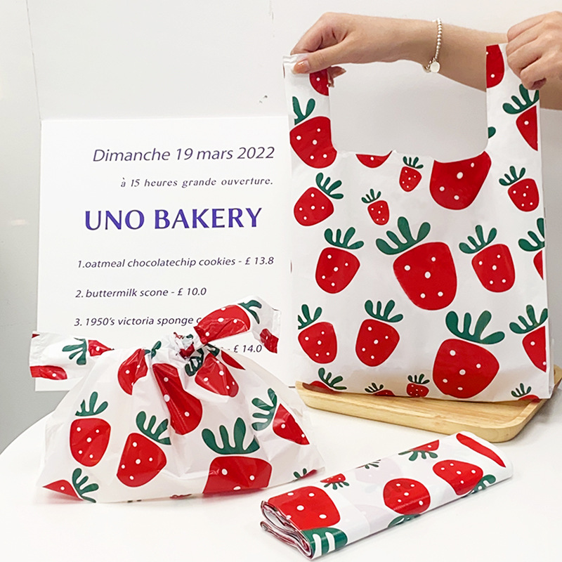 50pcs Strawberry Vest Plastic  - огляд і ціна Commercial Printing And Packaging