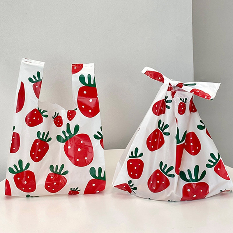 50pcs Strawberry Vest Plastic  - огляд і ціна Commercial Printing And Packaging