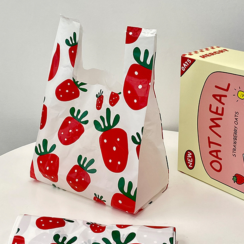 50pcs Strawberry Vest Plastic  - огляд і ціна Commercial Printing And Packaging